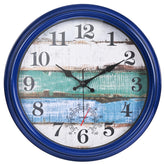 Yoiolclc 16 Inch Outdoor Clock front view with blue finish
