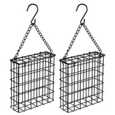 Yojanner 2Pcs Outdoor Suet Cage Bird Feeder, black, showing top view