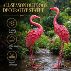 YOUKI Flamingo Garden Decoration in outdoor setting