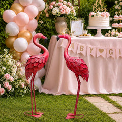 YOUKI Pink Flamingo Statue close-up detail