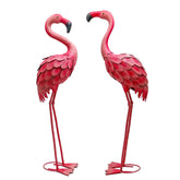 YOUKI Pink Flamingo Yard Art Statue front view