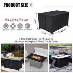 Youlvy cover on a rectangular fire pit outdoors