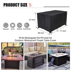 Youlvy fire pit cover side view with drawstring