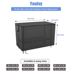 Youlvy Outdoor Prep Table Cover with drawstring