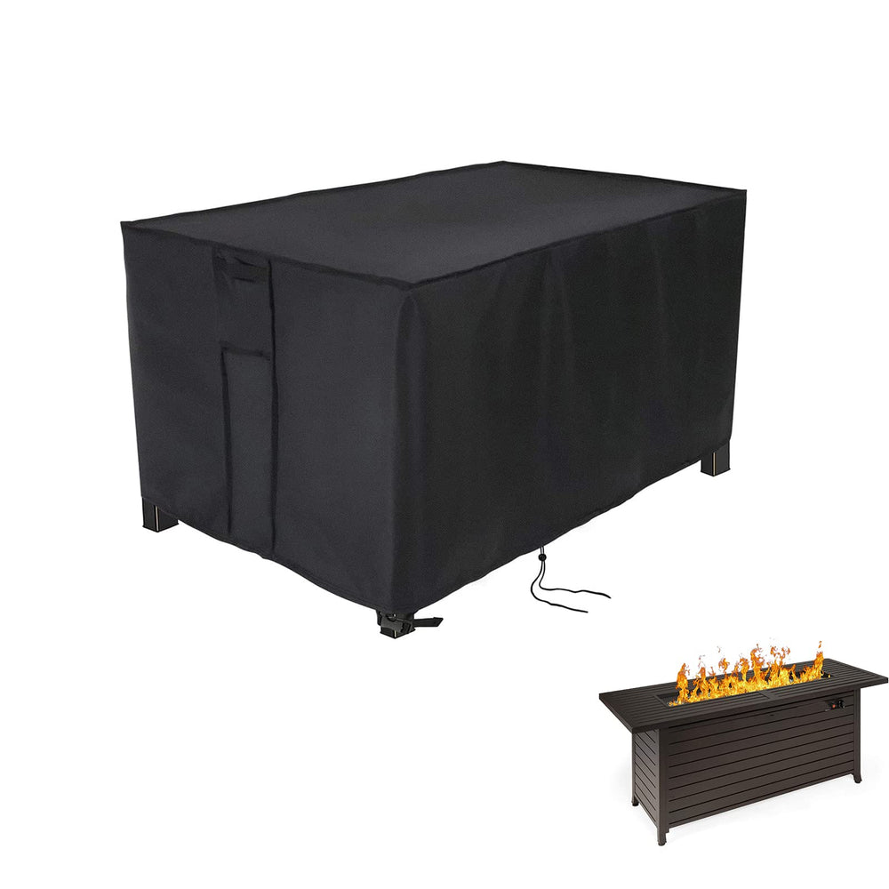 Youlvy Rectangular Fire Pit Cover black model front view