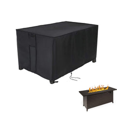 Youlvy Rectangular Fire Pit Cover black model front view