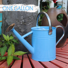 yourjoy Metal Watering Can 1 Gallon Blue stainless steel handle