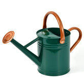 yourjoy Metal Watering Can 1 Gallon Green with Copper Accents front view