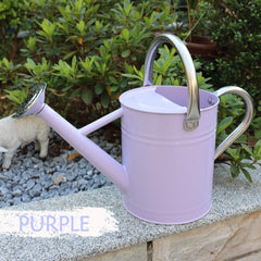 yourjoy Metal Watering Can 1 Gallon purple with removable spout
