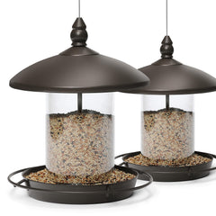 Youvip Metal Roof Bird Feeder bronze front view
