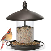 Youvip Metal Roof Bird Feeder in bronze front view