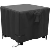 YOWDUTY Propane Gas Fire Pit Table Cover black front view