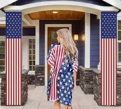 YOYNIIRE American Flag Banner showing metal buckles