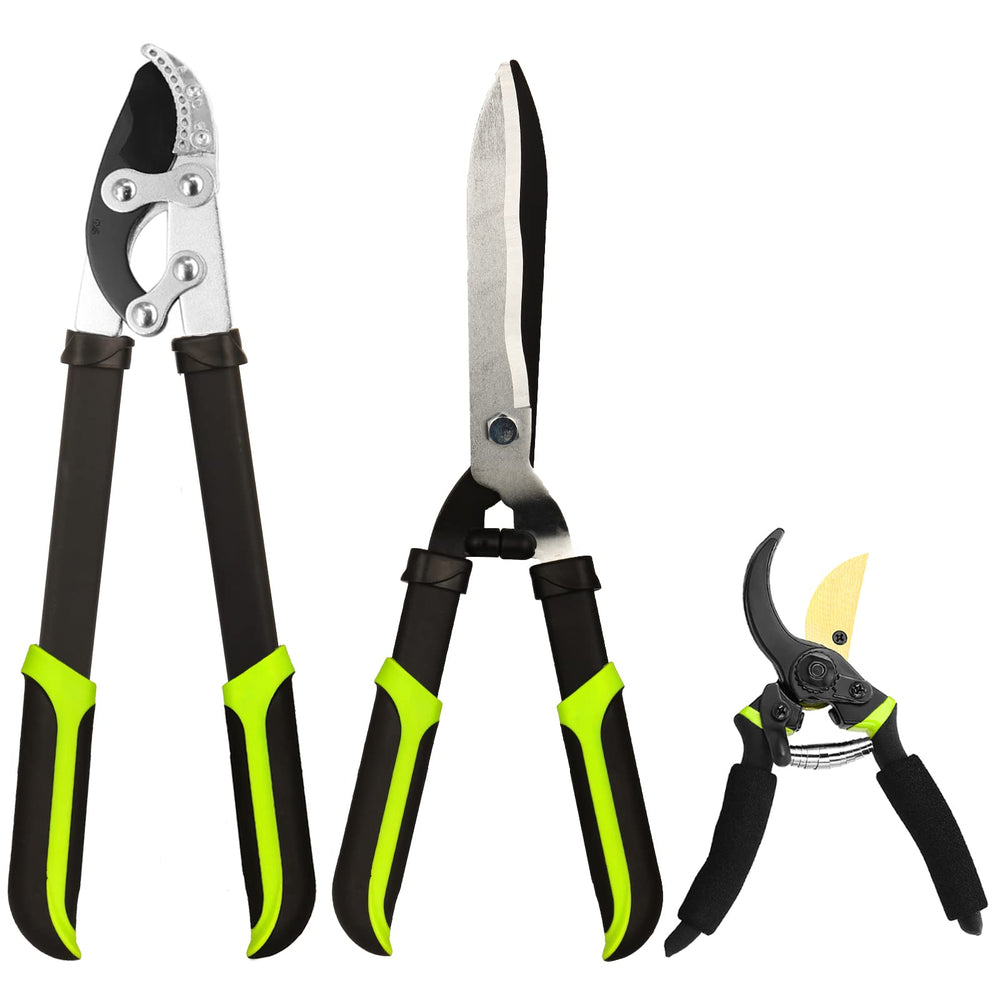YRTSH 3-piece loppers and hedge clippers set in green