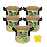 YSSOA 5-Pack 2 Gallon Grow Bags front view with handles