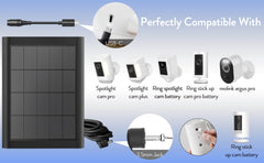 YUELAN Ring Solar Panel Charger side view showing mounting bracket