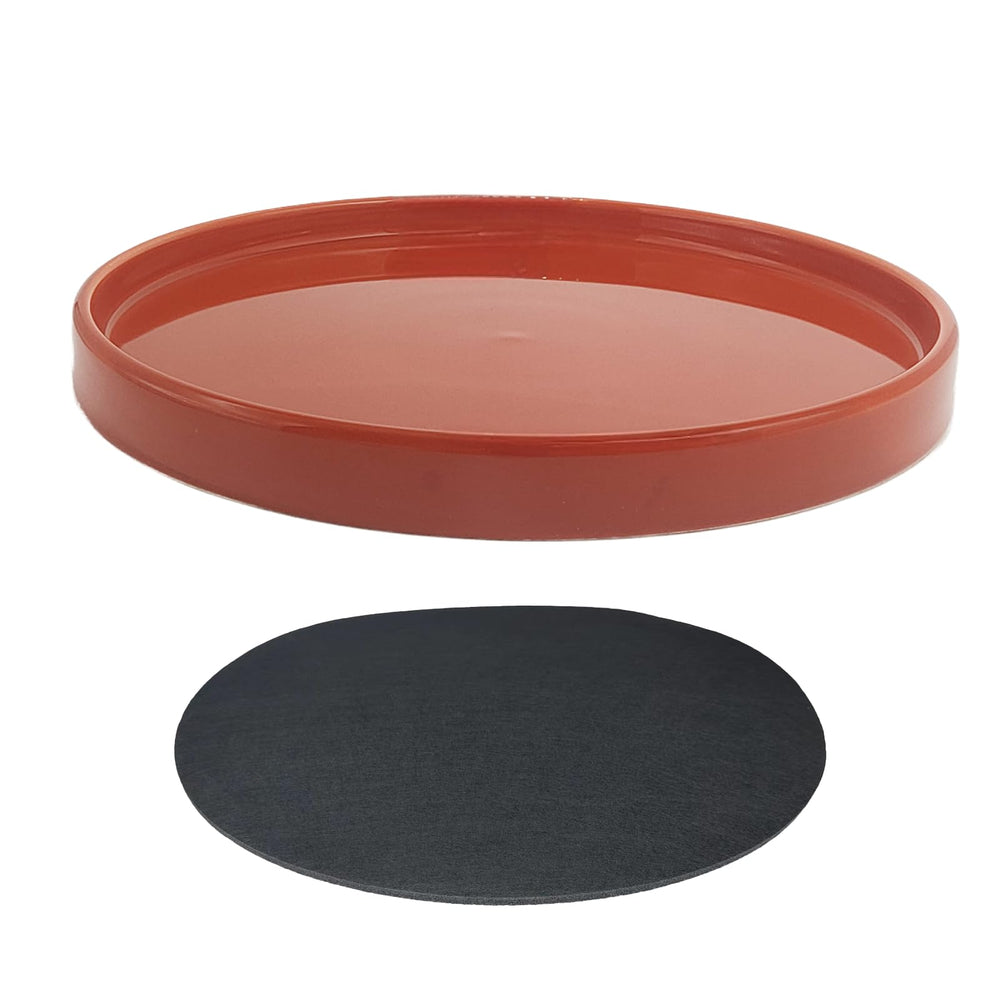 Yukfona 12-inch terracotta ceramic plant saucer front view