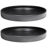 Yukfona Ceramic Plant Saucer Tray 6.4 inch black front view