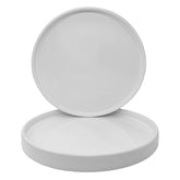 Yukfona Ceramic Plant Saucer Tray 8.5 inch white front view