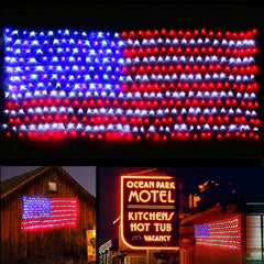 YULIANG LED American Flag Lights displayed in garden