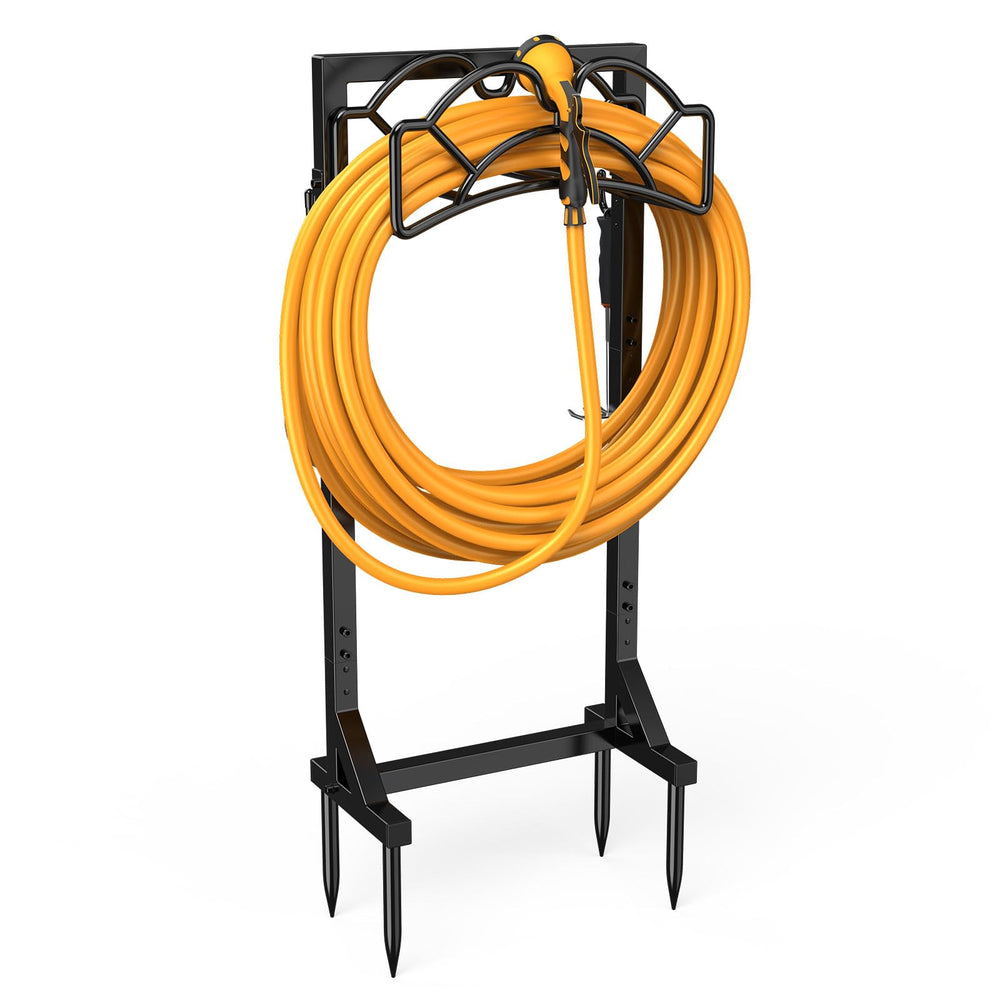 Yumatum Garden Hose Holder Reel front view, metal construction