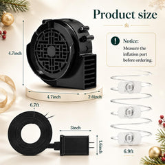 YUNVI fan blower with LED lights attached to inflatable