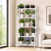 Yutrchey 5-Tier Metal Plant Stand front view, black finish