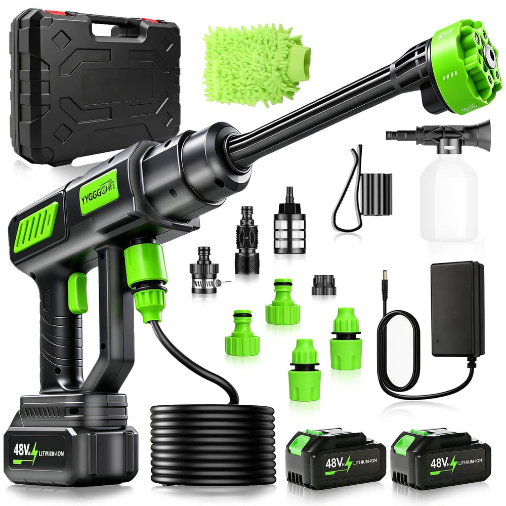 YYGGGGHH cordless pressure washer green model with foam cannon