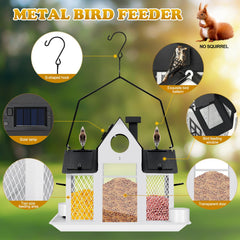 YYWMWM Solar Bird Feeder House side view showing solar panel