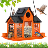 YYWMWM Solar Bird Feeder in orange, front view