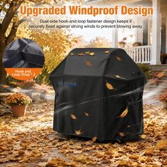 yzbrocade grill cover on a 5-6 burner grill outdoors