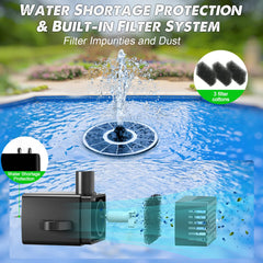 Yzert Solar Fountain illuminated at night with colorful lights