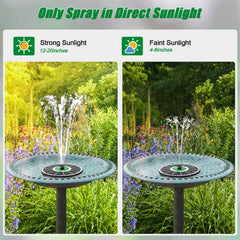 Yzert Solar Fountain in a bird bath outdoor setting
