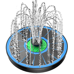 Yzert Solar Fountain with green flower design and glass panel