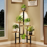 Yzosvki Corner Plant Stand Indoor 6 Tier with full-spectrum grow lights