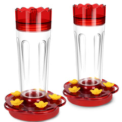 Zamelane 2 Pack Hummingbird Feeders with red colour and 5 feeding ports