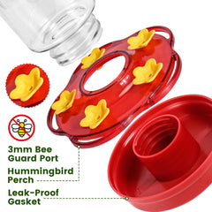 Zamelane Glass Hummingbird Feeder filled with nectar in garden