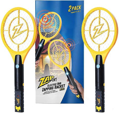 ZAP IT! Rechargeable Electric Fly Swatter Racket front view, yellow