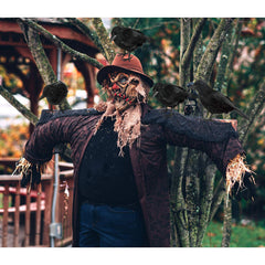 ZAUGONTW Black Raven on a porch for Halloween decoration
