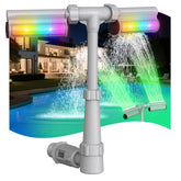 ZCONIEY Swimming Pool Waterfall Fountain with LED lights side view