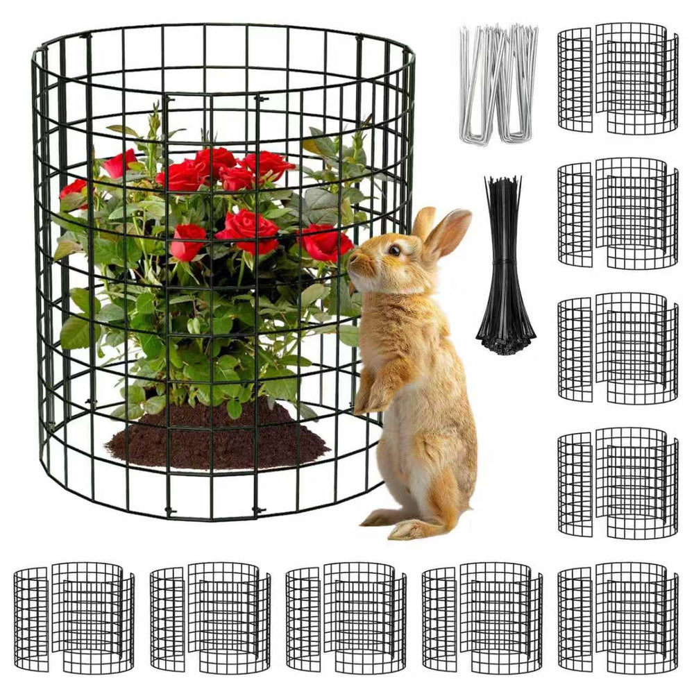 ZEAZEA Plant Protector Cage front view, black, 12" x 12"
