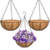ZeeDix 16-inch hanging basket with coconut liner front view