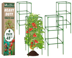 ZeeDix 4 Pack Square Tomato Cages green color front view
