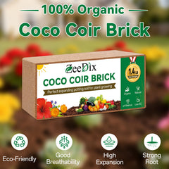 ZeeDix Coco Coir Brick expanded size showing fluffy texture