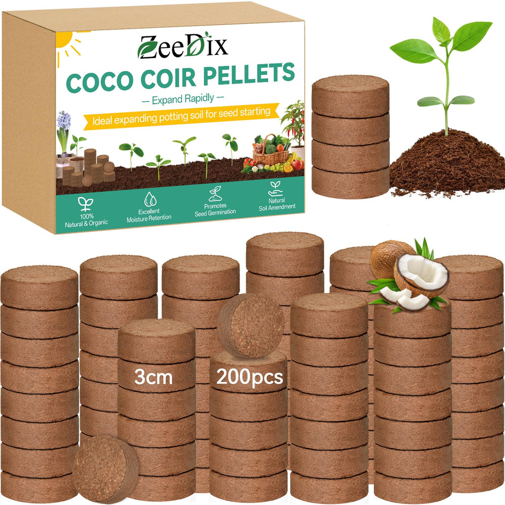 ZeeDix Coco Coir Pellets package with 200 pcs