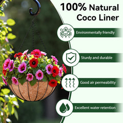 ZeeDix Coconut Liners in a garden setting with flowers