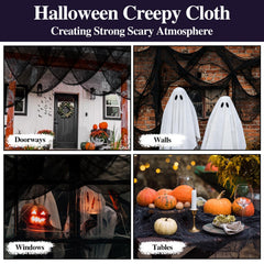 ZeeDix creepy cloth draped over a doorway for Halloween