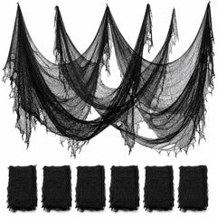 ZeeDix Halloween Creepy Cloth 6 Pack black fabric front view
