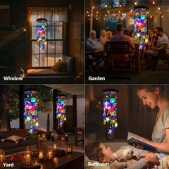 Zeiliuled Solar Shell Wind Chimes hanging in garden