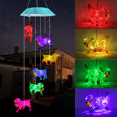 Zeiliuled Solar Wind Chimes front view featuring multi-coloured lights